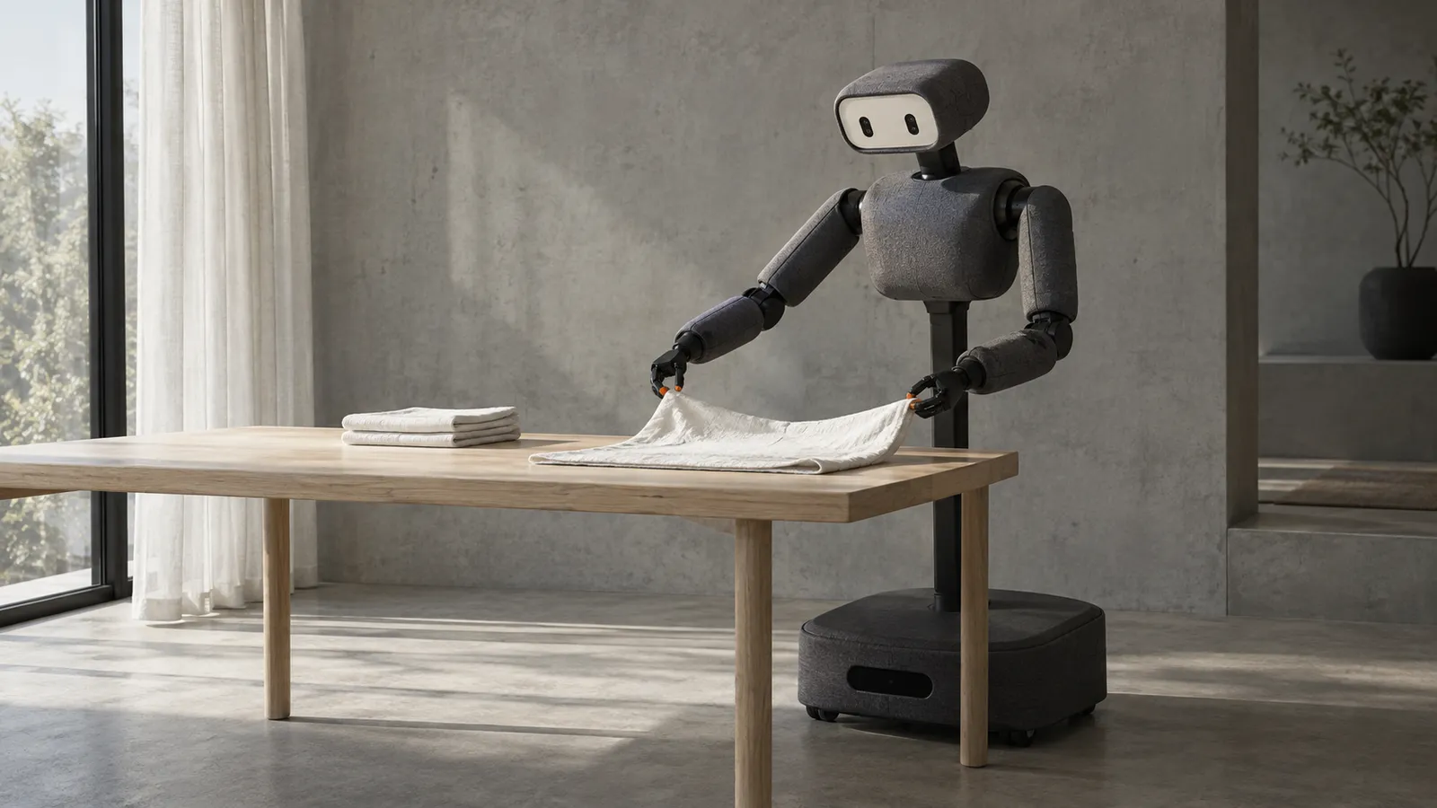 Weave Isaac 1, Wheeled bimanual home robot with remote assist